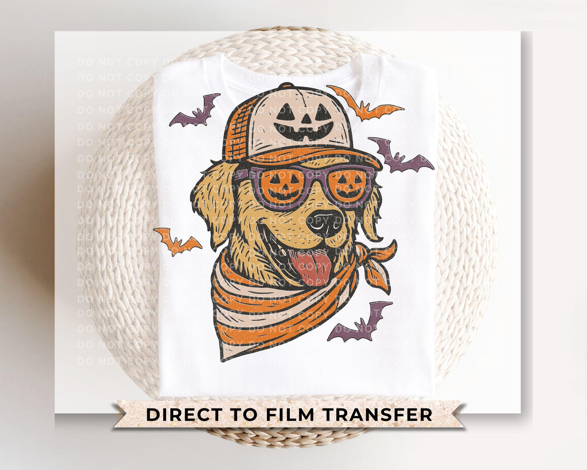Halloween Golden Retriever DTF Transfers, Ready to Press, T-shirt Transfers, Heat Transfer, Direct to Film, Pet Lover, Dog Mom