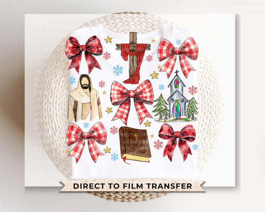Coquette Nativity DTF Transfer, Trendy, Ready to Press, Jesus, Collage