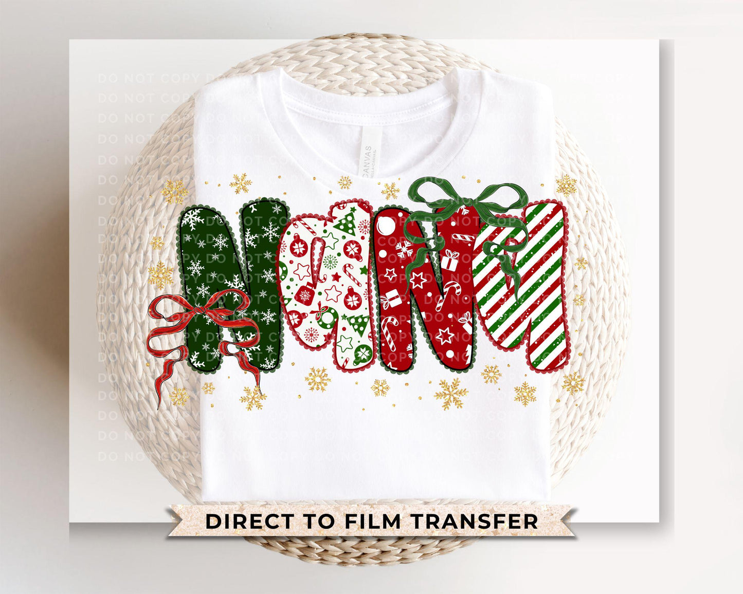 Coquette Christmas Nana DTF Transfer, DTF Transfer, Trendy, Ready to Press, Gift for Grandma
