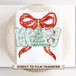 Coquette Bow Merry Christmas DTF Transfer, DTF Transfer, Trendy, Ready to Press