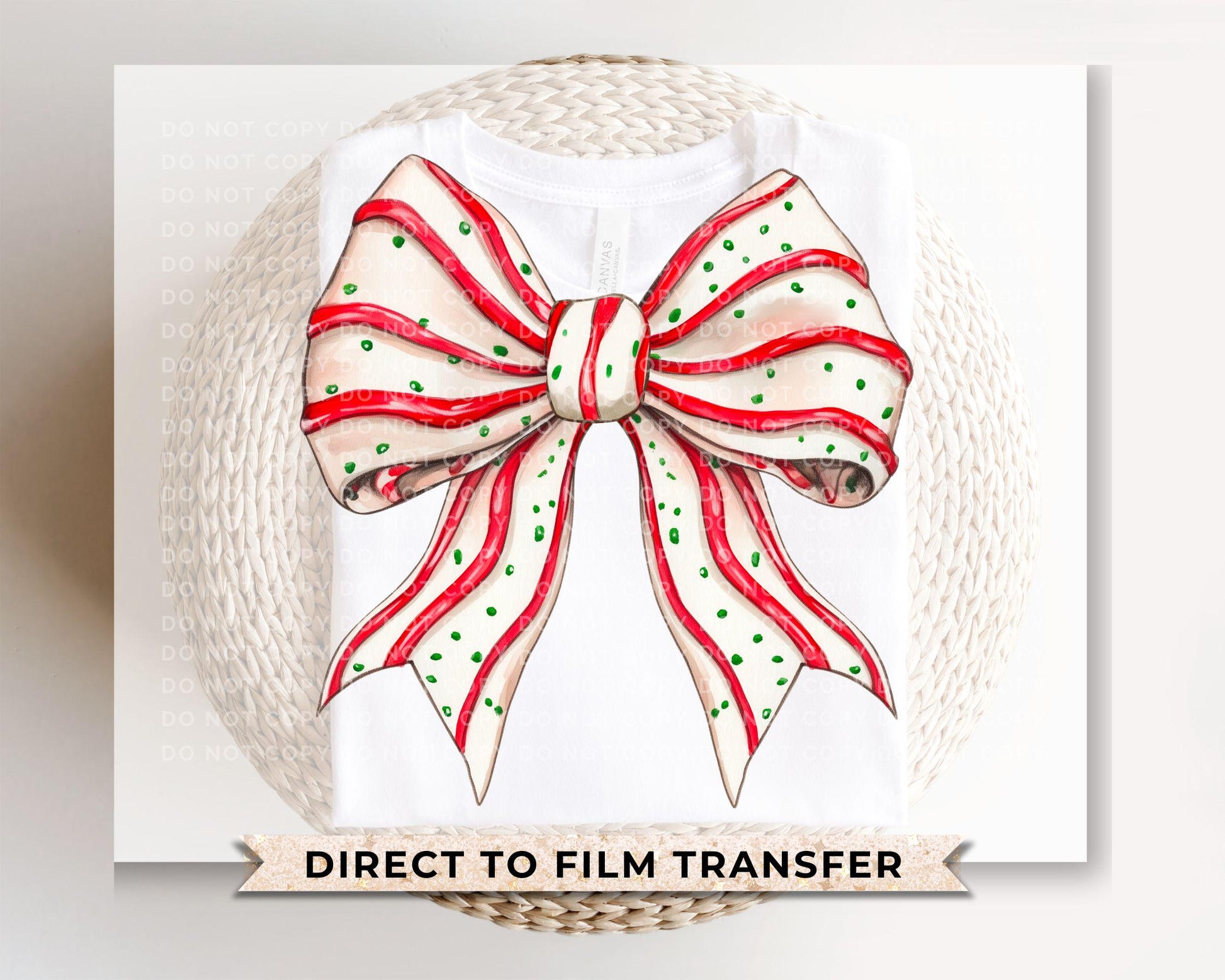 Coquette Christmas Snacks DTF Transfer, Ready to Press, Trendy Christmas, Bow