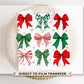 Coquette Christmas Bows DTF Transfer, Trendy, Ready to Press