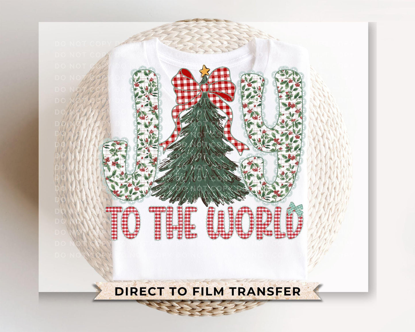 Joy To The World DTF Transfer, Trendy, Ready to Press, Nativity, Coquette, Jesus