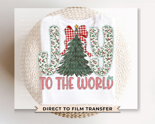 Joy To The World DTF Transfer, Trendy, Ready to Press, Nativity, Coquette, Jesus