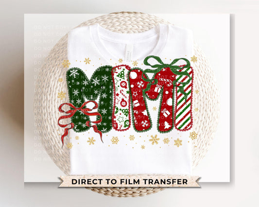 Coquette Christmas Mimi DTF Transfer, DTF Transfer, Trendy, Ready to Press, Gift for Grandma