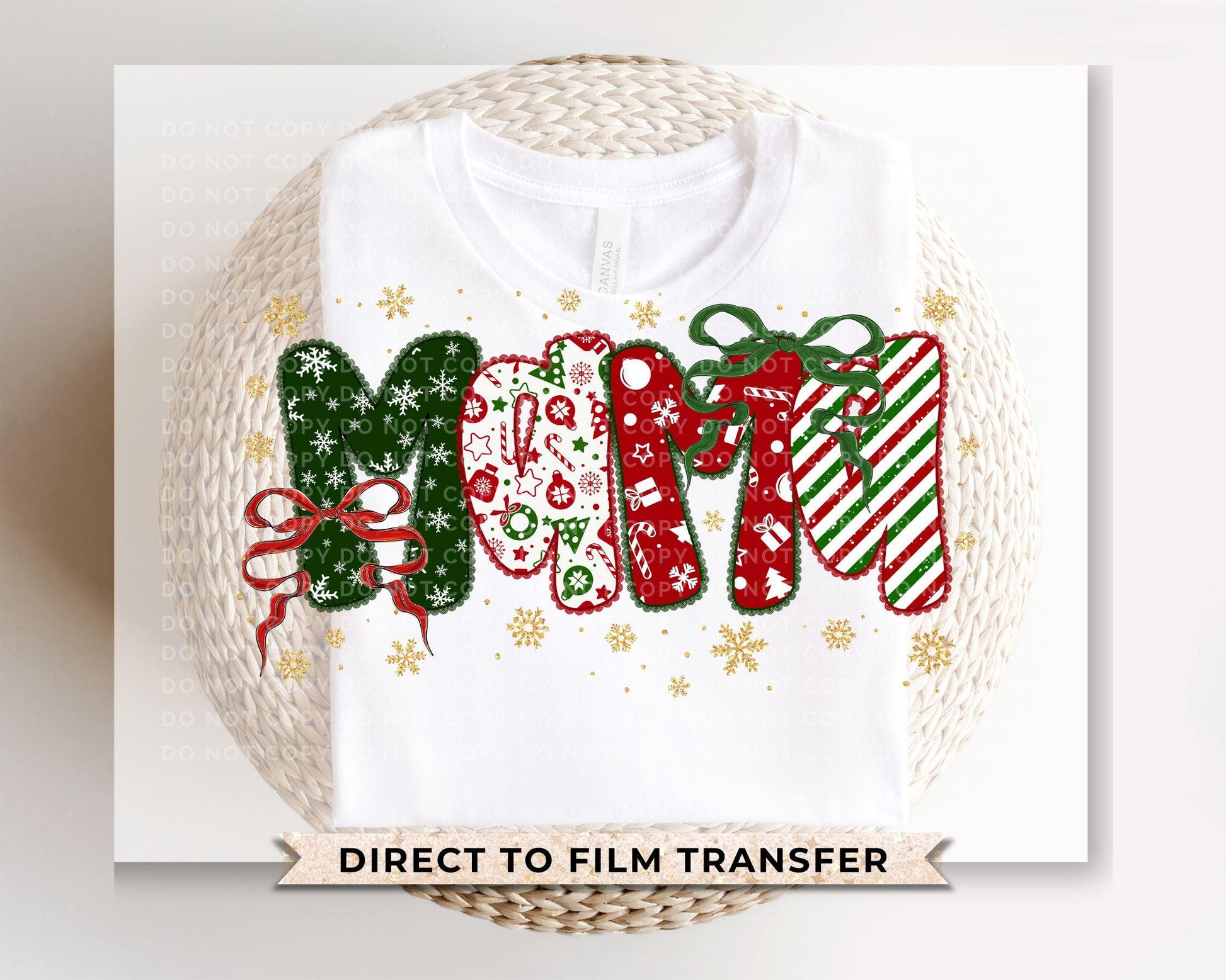 Coquette Christmas Mama DTF Transfer, DTF Transfer, Trendy, Ready to Press, Gift for Mom