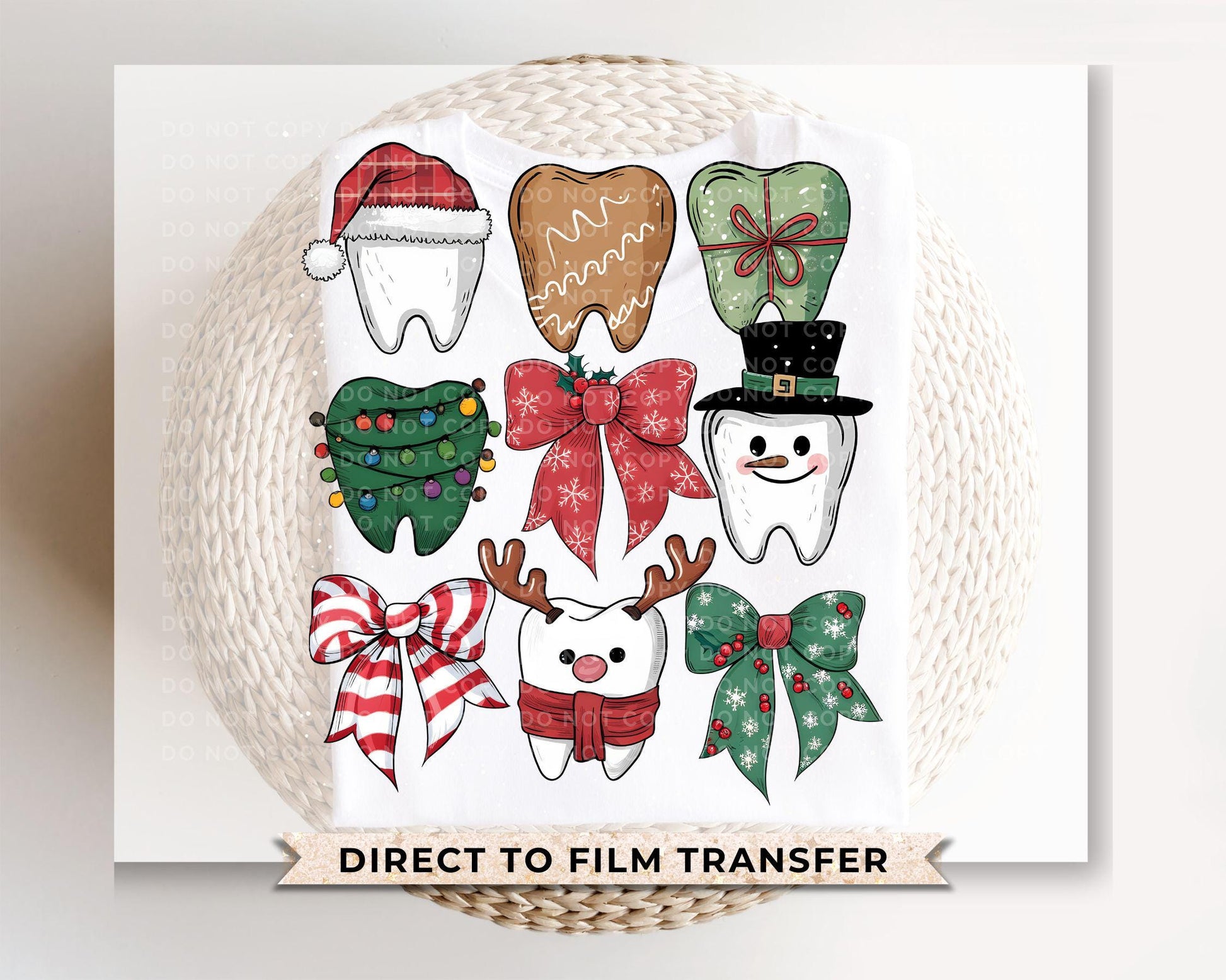 Christmas Dental Assistant DTF Transfer, Dentist Office Tshirt Design