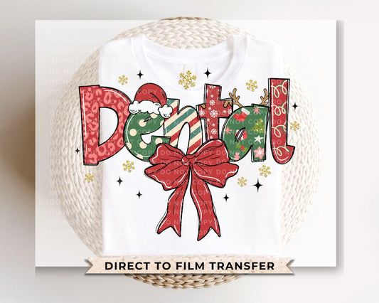 Christmas Dental Assistant DTF Transfer, Dentist Office Tshirt Design