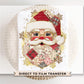 Patchwork Santa Claus DTF Transfer, Trendy, Ready to Press