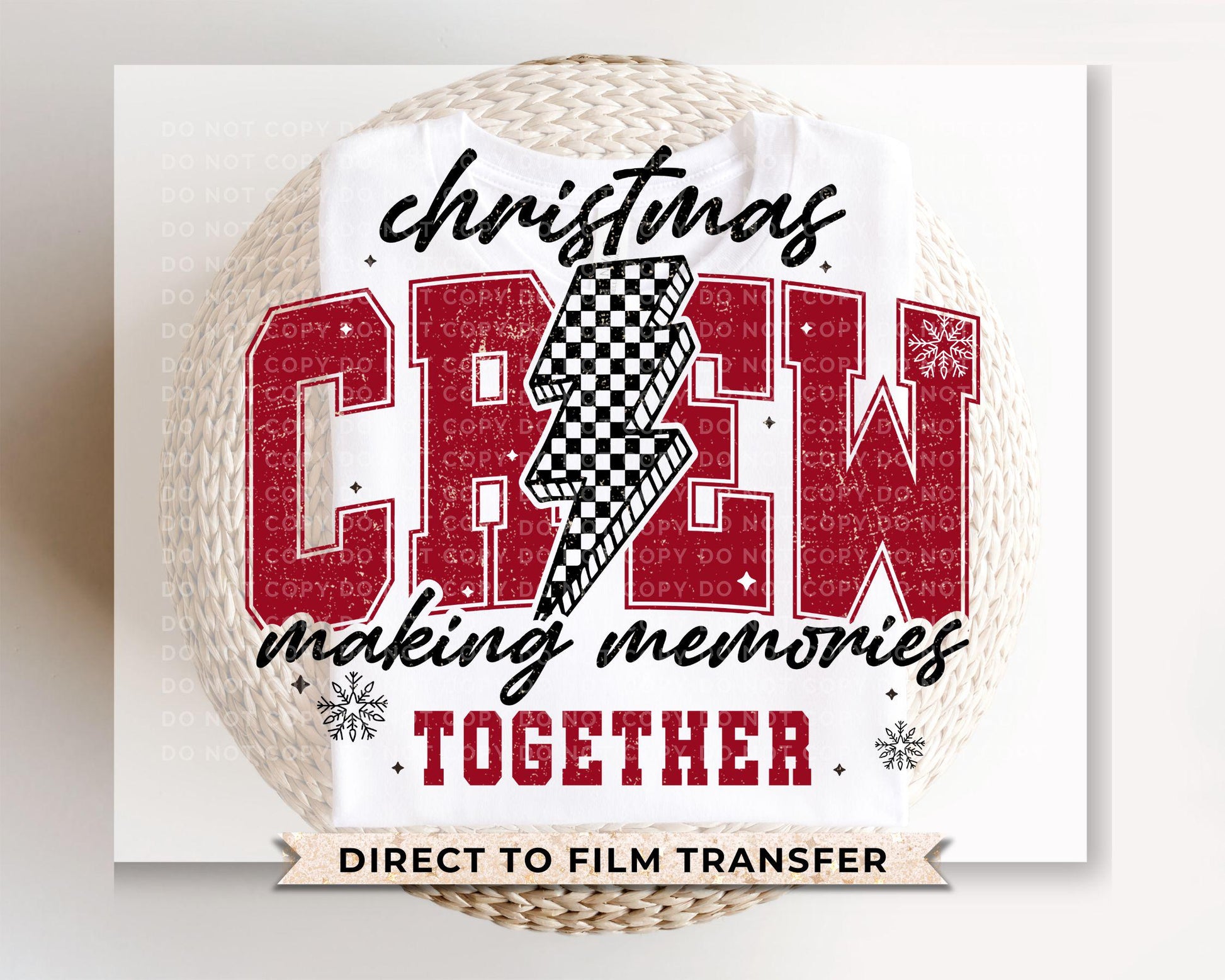 Christmas Crew DTF Transfer, Ready to Press, Heat Transfer, Direct to Film, Holiday, Matching Family Shirt Transfers