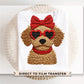 Faux Yarn Valentine Dog DTF Transfer | Ready To Press | Direct To Film