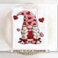Latch Hook Yarn Valentine Gnome DTF Transfer | Ready to Press | Direct to Film