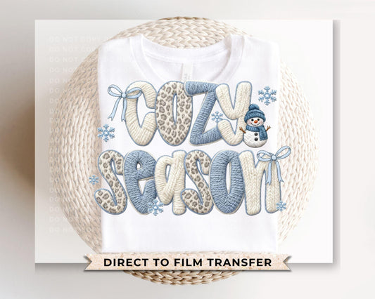 Cozy Season DTF Transfer | Ready to Press | Direct to Film, Faux Yarn