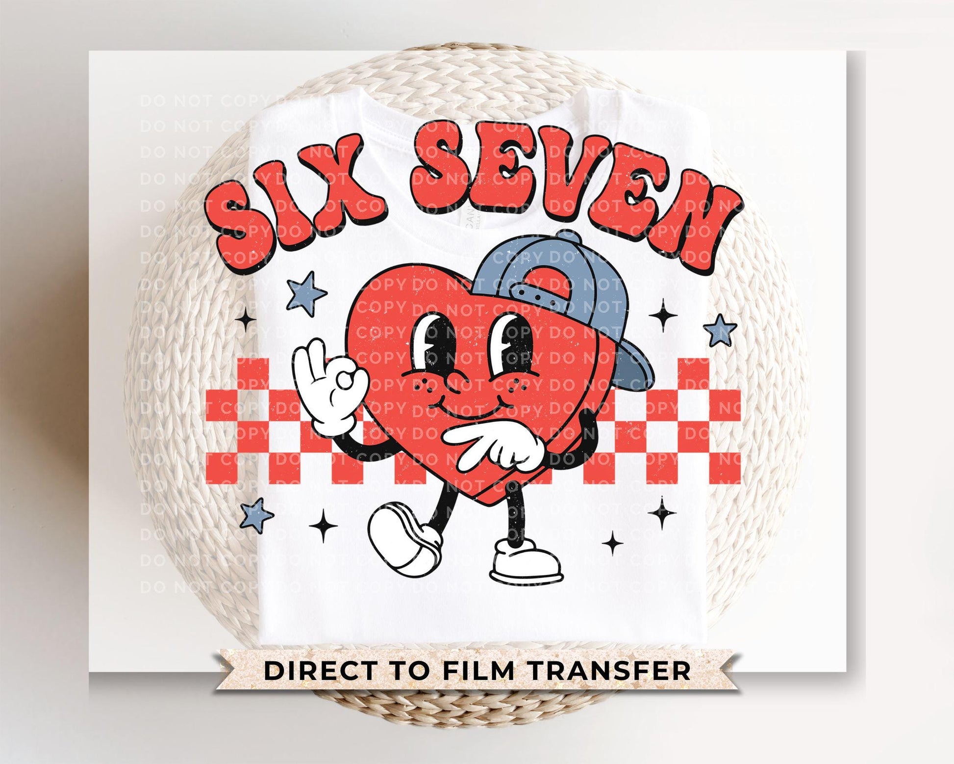 Six Seven Boy Heart Valentine DTF Transfer | Ready to Press | Direct to Film