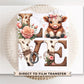 Valentines Day Highland Cow DTF Transfer | Ready To Press | Direct To Film