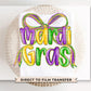 Preppy Mardi Gras DTF Transfer | Ready to Press | Direct to Film | Brushstroke