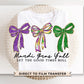 Preppy Mardi Gras Ya'll DTF Transfer | Ready to Press | Direct to Film | Brushstroke