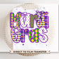 Lacey Mardi Gras DTF Transfer | Ready to Press | Direct to Film | Coquette Bow