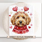 Goldendoodle Dog Valentine DTF Transfer | Ready to Press | Direct to Film | Hand Painted