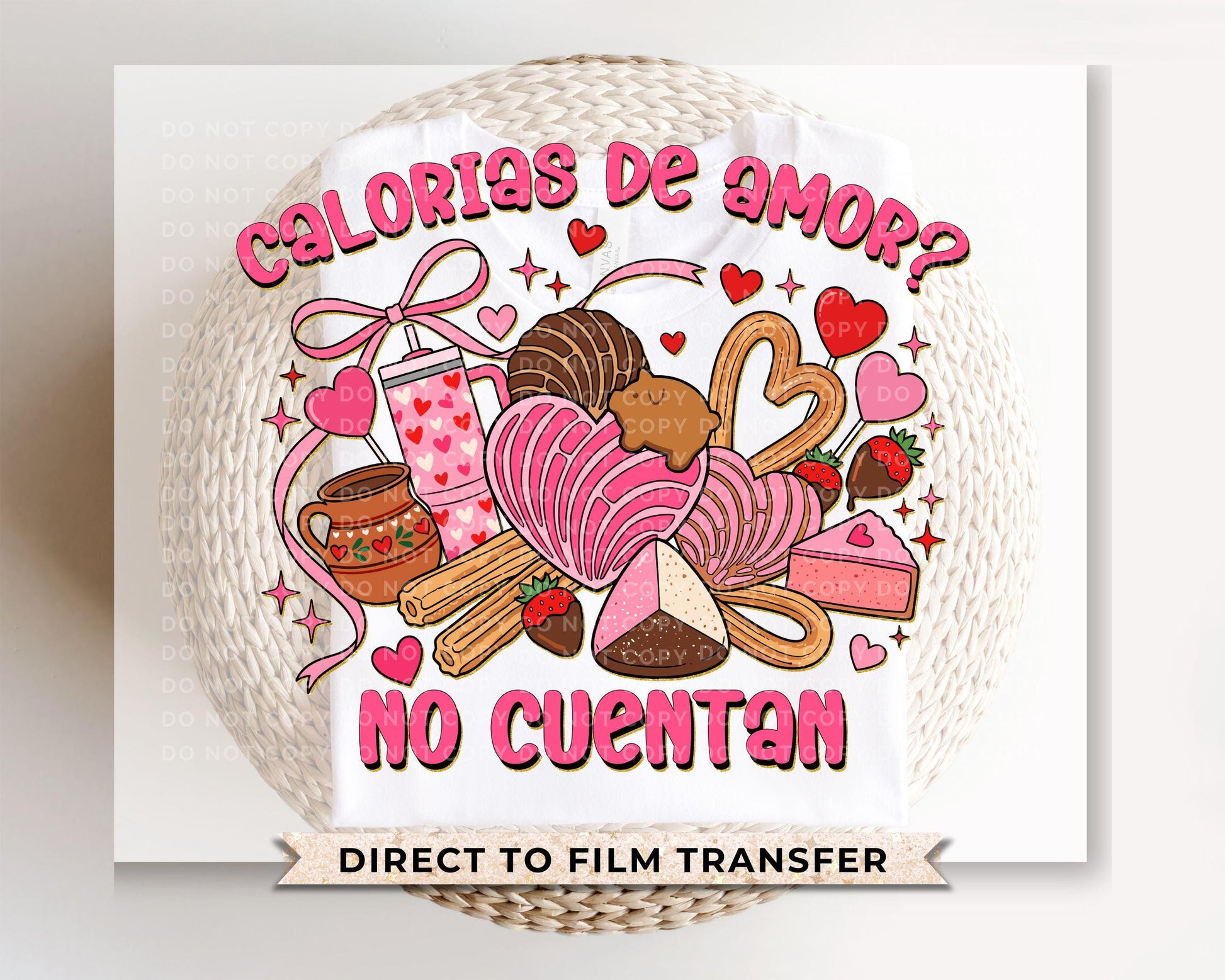 Mexican Valentine DTF Transfer | Ready to Press | Direct to Film | Concha Pan Dulce