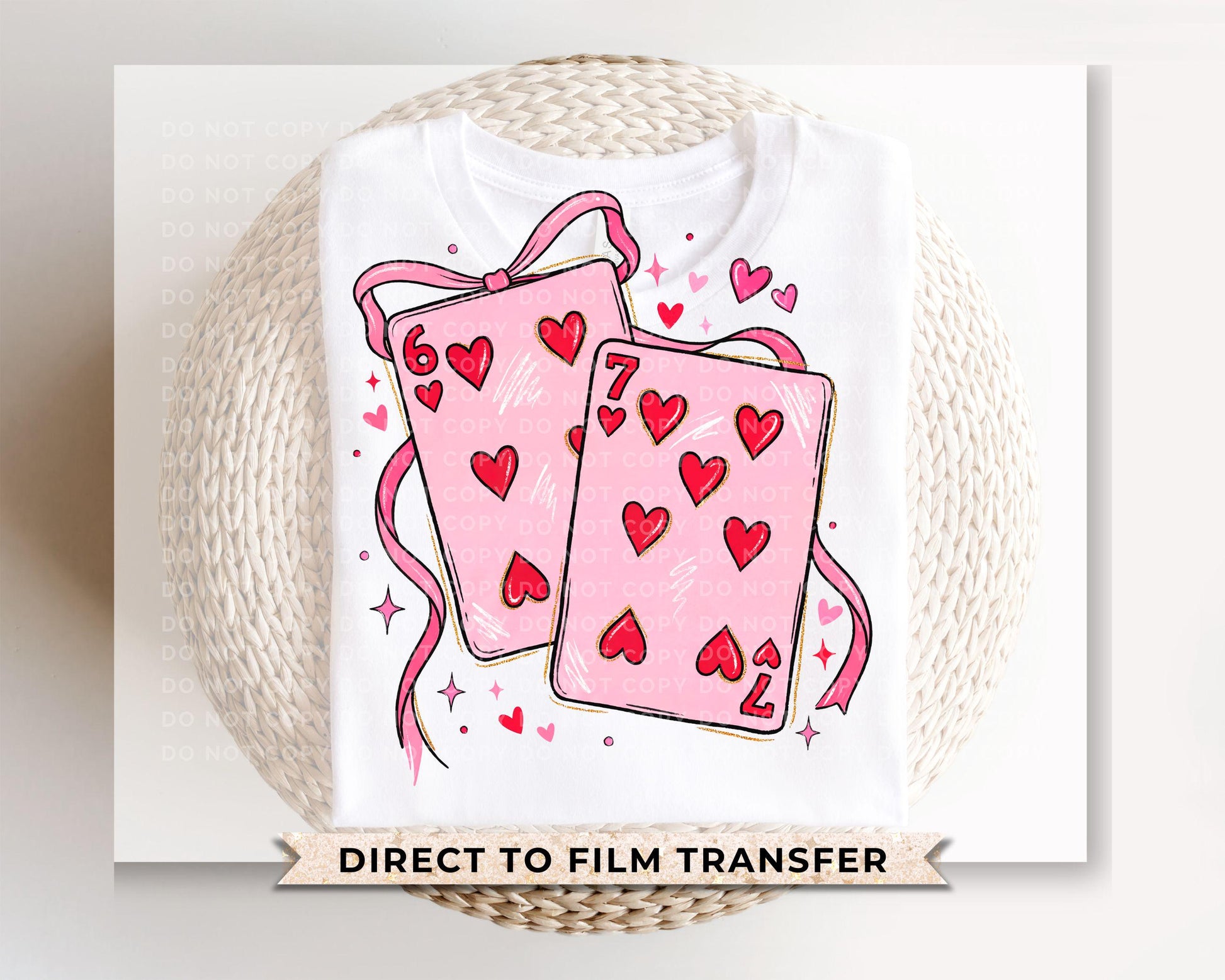 Playing Cards 6 7 DTF TransferDTF Transfer | Ready to Press | Direct to Film | Valentine