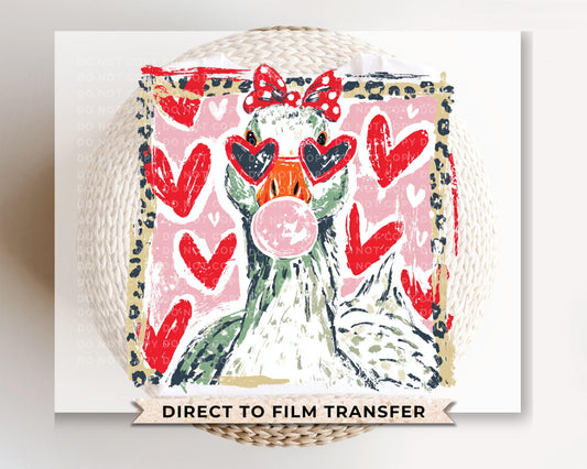 Valentine's Day Goose DTF Transfer | Ready To Press | Direct To Film | Goose Coquette