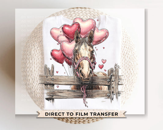 Horse Valentine DTF Transfer | Ready to Press | Direct to Film | Western | Cowgirl