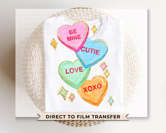 Faux Glitter Watercolor Sweetheart DTF Transfer | Ready to Press | Direct to Film | Brushstroke