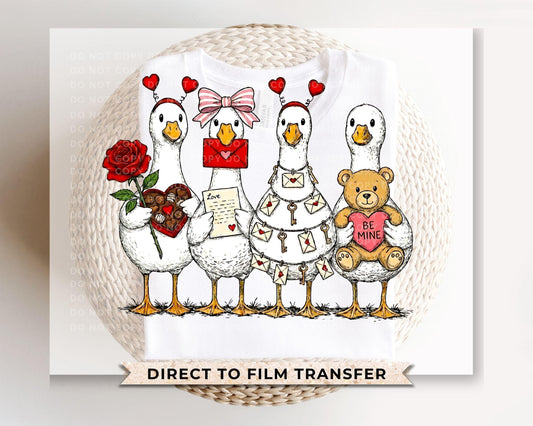 Valentine Goose DTF Transfer | Ready To Press | Direct To Film