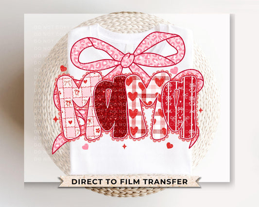 Preppy Mama Valentine Coquette DTF Transfer | Ready to Press | Direct to Film