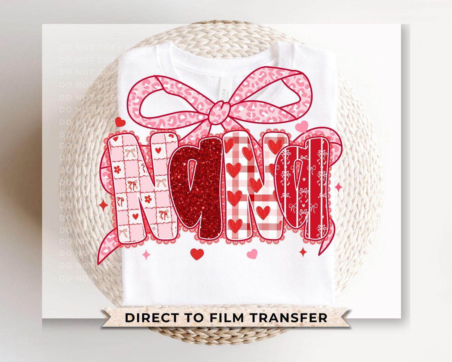 Preppy Nana Valentine Coquette DTF Transfer | Ready to Press | Direct to Film