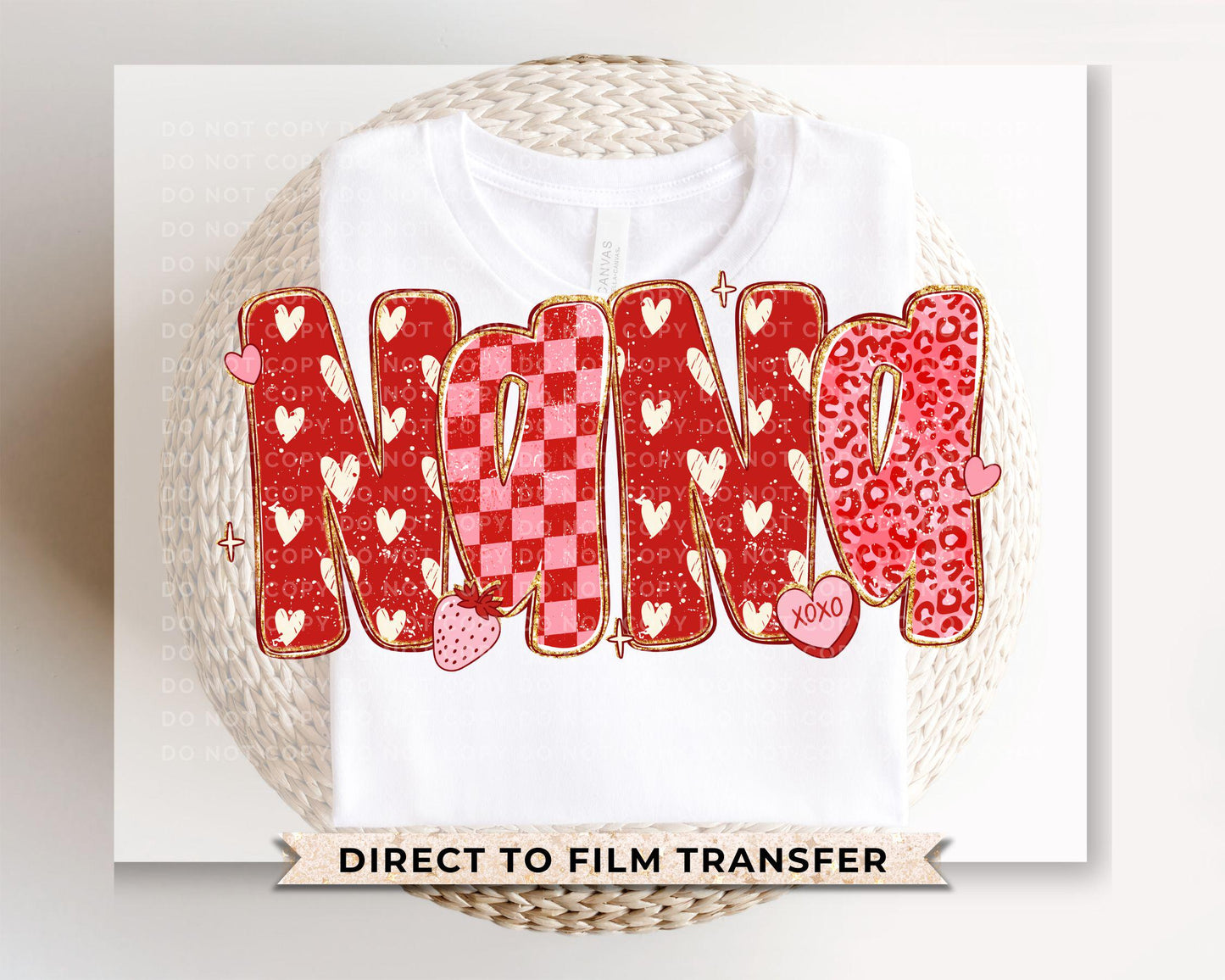 Preppy Nana Valentine Coquette DTF Transfer | Ready to Press | Direct to Film