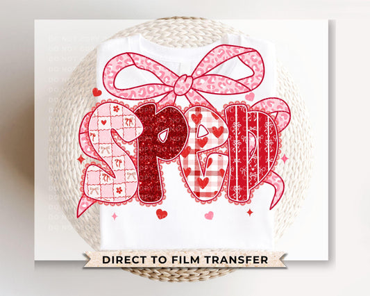 Coquette SPED Valentine DTF Transfer | Ready to Press | Direct to Film