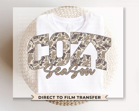 Cozy Season Camo DTF Transfer | Ready to Press | Direct to Film