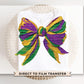 Mardi Gras Brushstroke Bow DTF Transfer | Ready to Press | Direct to Film | New Orleans