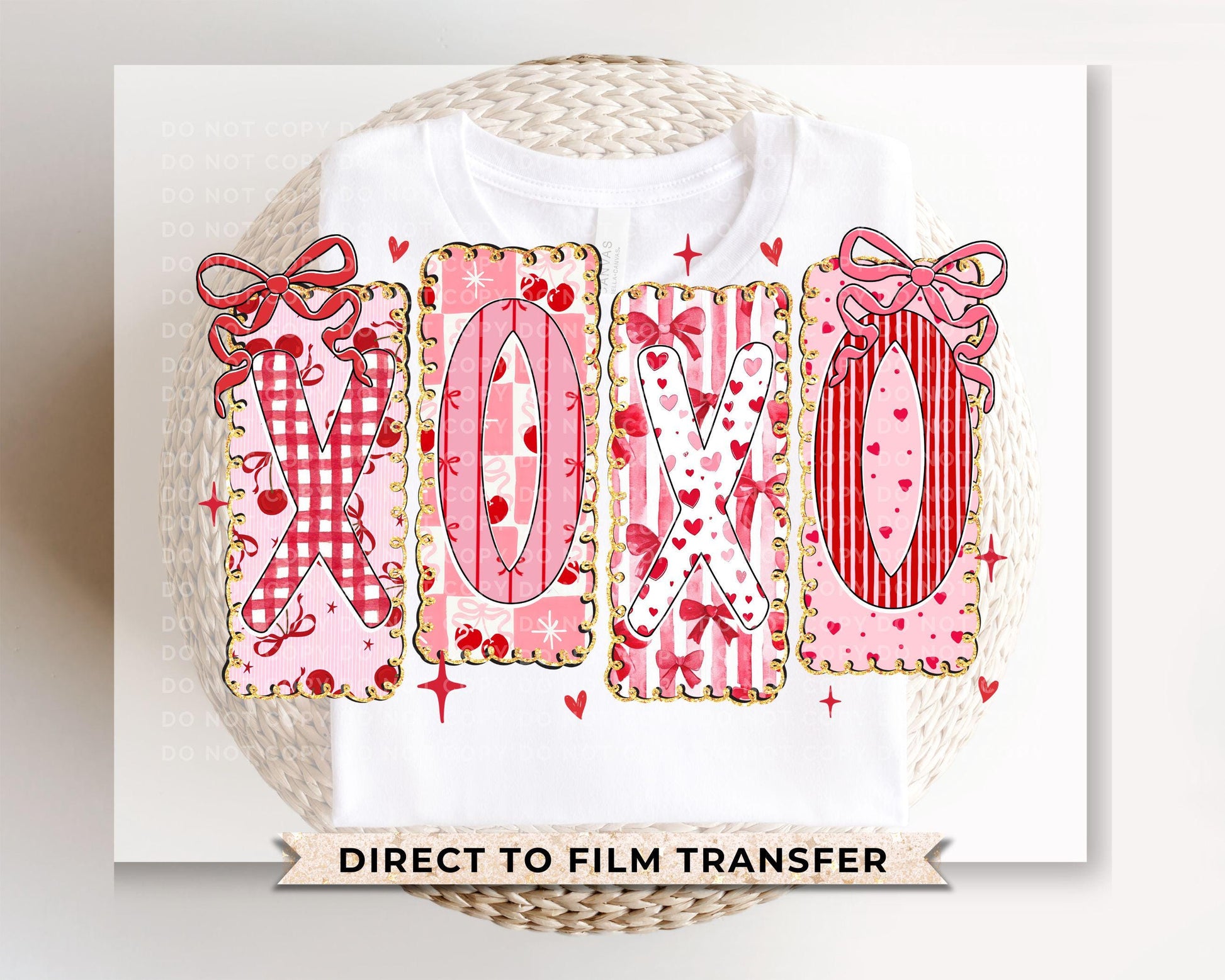 Preppy XOXO DTF Transfer | Ready To Press | Direct To Film | Girly