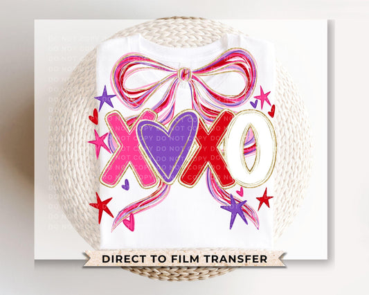 Preppy Coquette XOXO DTF Transfer | Ready To Press | Direct To Film