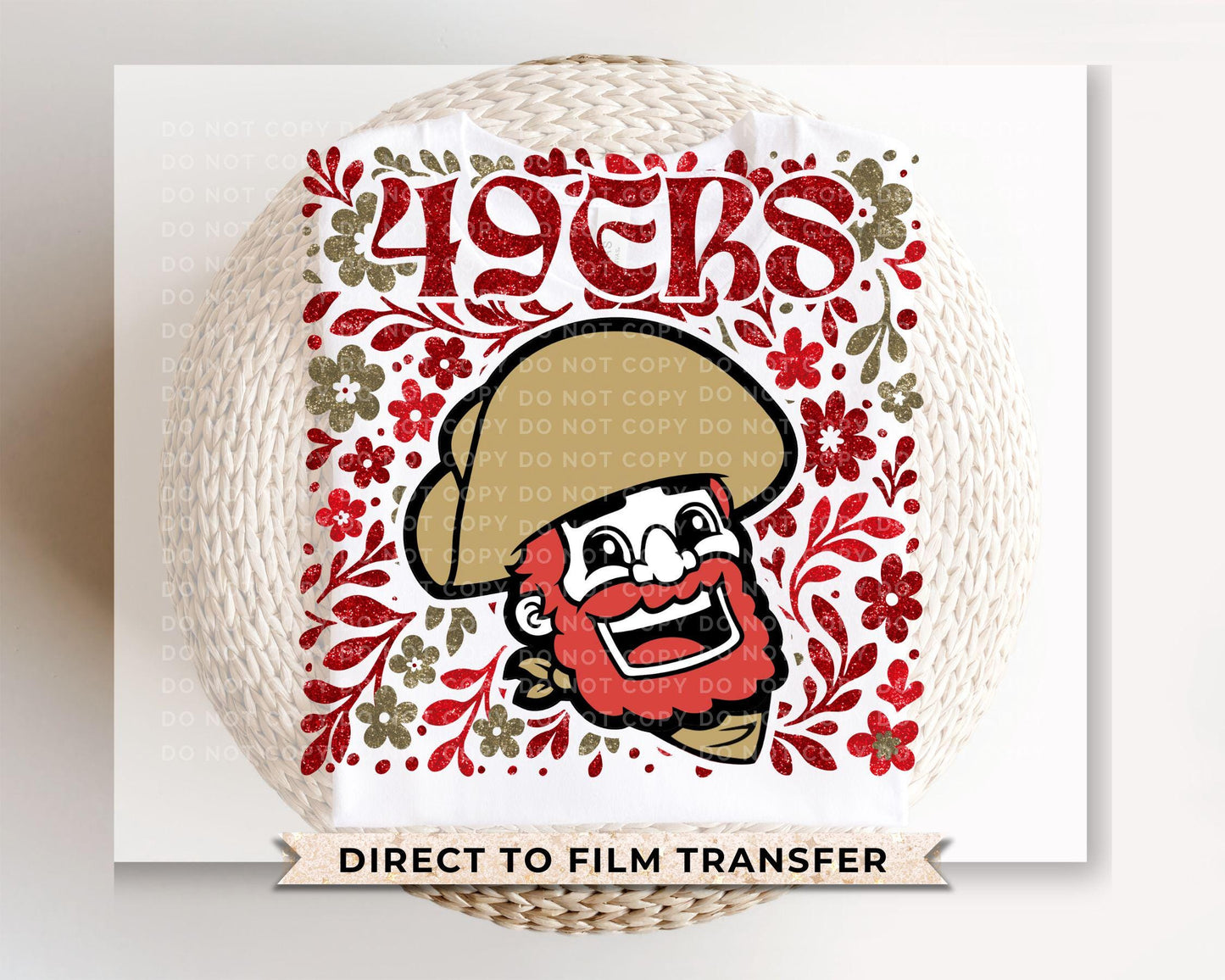 San Francisco Football Floral DTF Transfer, Ready to Press