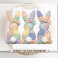 Patchwork Bunny DTF Transfer, Thrifted Grandma Core, Cottagecore