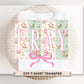 Coquette Floral Pray DTF Transfer, Christian Easter T-shirt Design