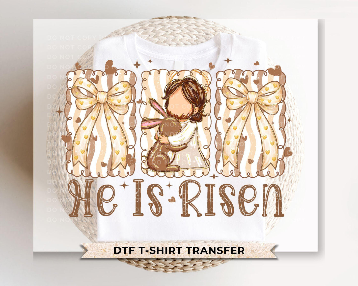 He is Risen DTF Transfer, Christian Easter T-shirt Design