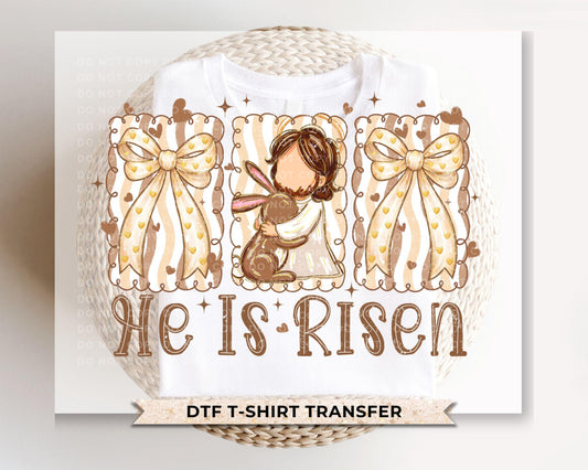 He is Risen DTF Transfer, Christian Easter T-shirt Design