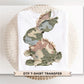 Faux Patchwork Camo Bunny DTF Transfer, Easter T-shirt Design
