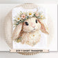 Easter Bunny DTF Transfer, Faux Embroidery, Ready to Press