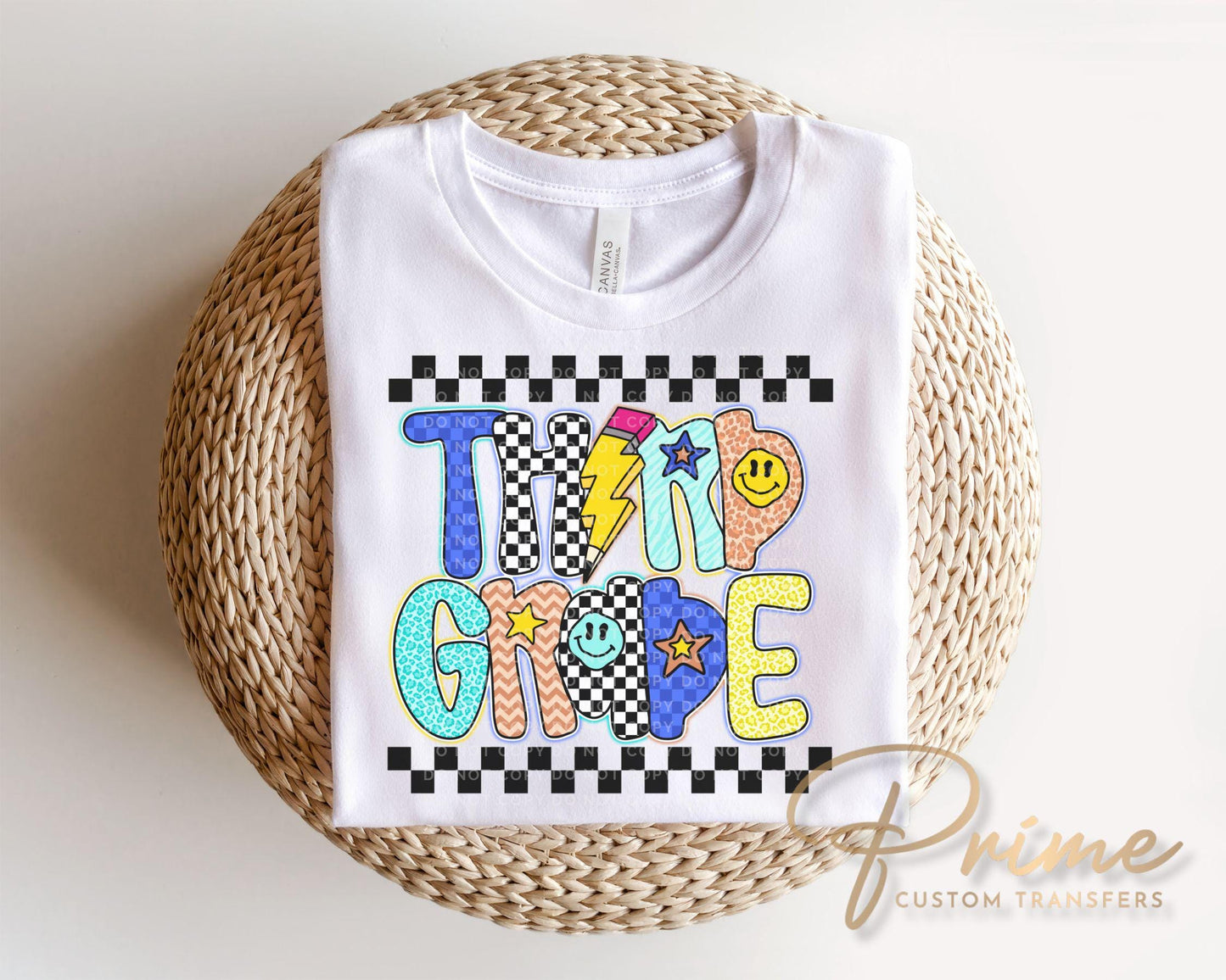 Third Grade DTF Transfer, First Day of School T-shirt Design, Ready to Press
