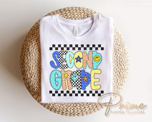 Second Grade DTF Transfer, First Day of School T-shirt Design, Ready to Press