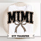 Coquette Mimi Leopard Print DTF Transfer, Tshirt Design for Grandma