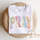 Faux Quilted Pray DTF Transfer, Christian T-shirt Design