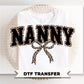 Coquette Nanny Leopard Print DTF Transfer, Tshirt Design for Grandma