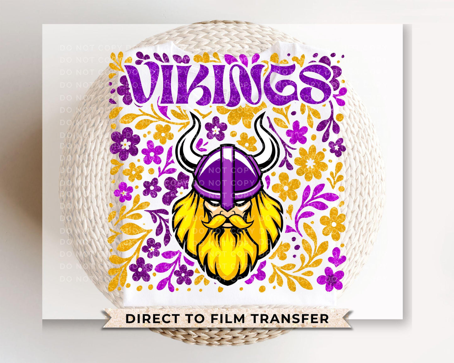 Minnesota Mascot Floral Football DTF Transfer, Ready to Press